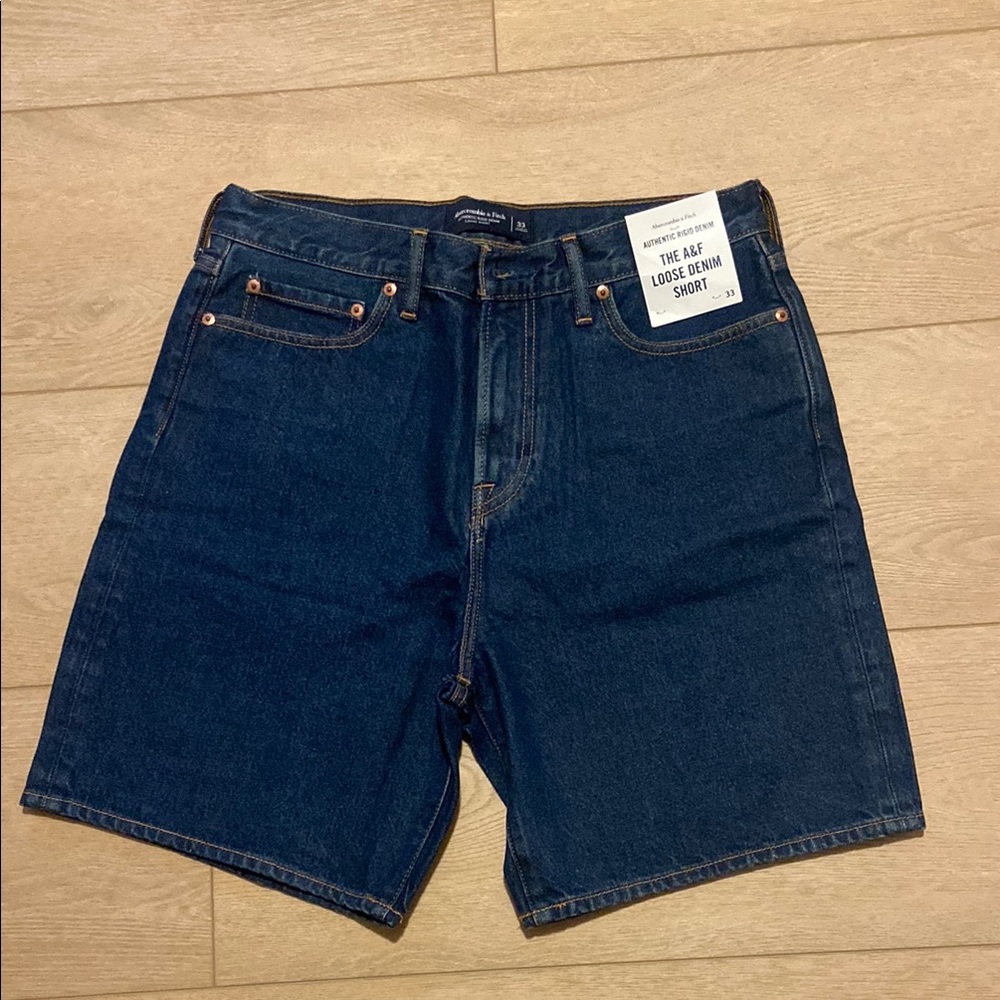 Abercrombie & Fitch Dark Blue Jean Shorts